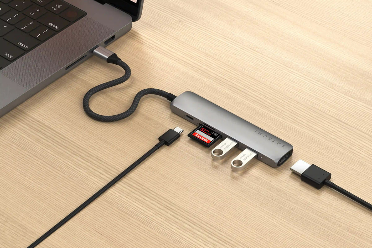 Satechi SLIM TYPE-C MultiPort Adapter - Space Gray