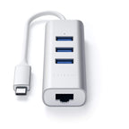 Satechi Type-C 2-in-1 3 Port USB 3.0 Hub & Ethernet - Silver