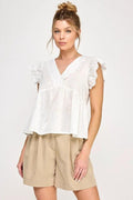 Blusa Available Mangas Cortas Lisa Encaje Para Damas by Available