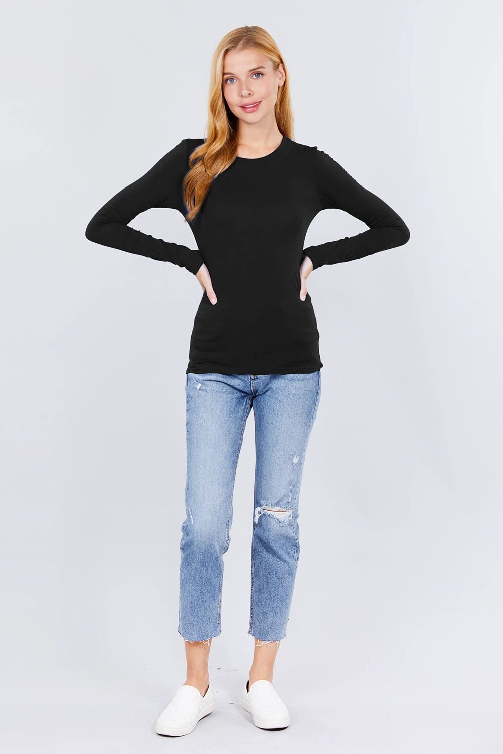Top Active Basic Mangas Largas Liso Para Damas by Active Basic