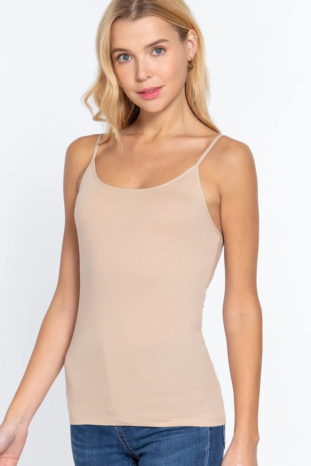 Top Active Basic Tiros Lisa Para Damas T9670-WH by Active Basic