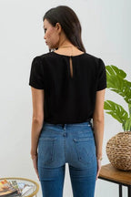 Blusa Blu Pepper Mangas Cortas Lisa P/ Damas by Blu Pepper