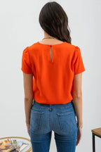 Blusa Blu Pepper Mangas Cortas Lisa P/ Damas by Blu Pepper
