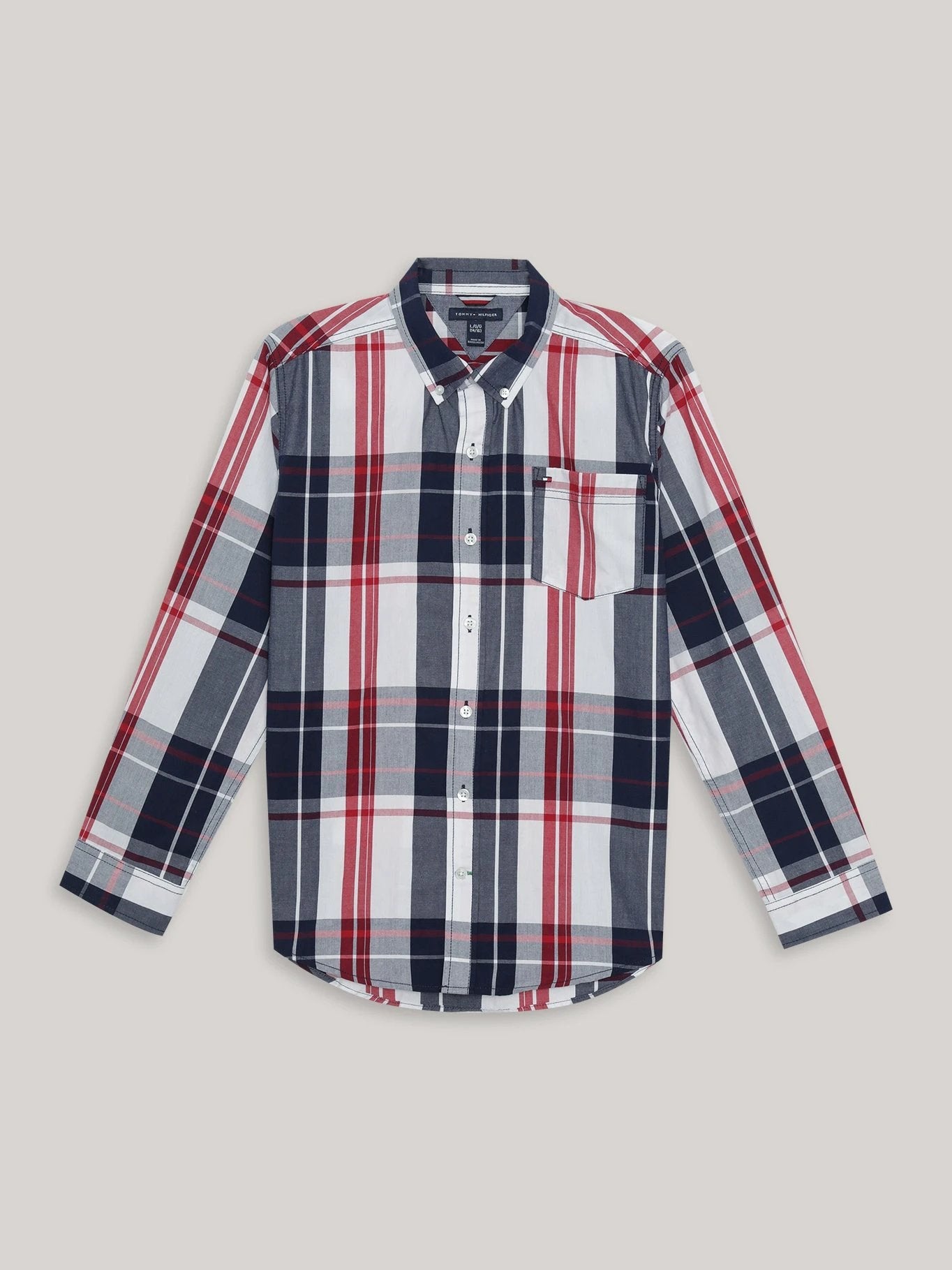 Camisa Tommy Hilfiger Mangas Largas Cuadros Para Niños by Tommy Hilfiger