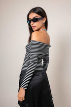 TOP HOMBROS DESCUBIERTOS RAYAS B-M 8572.