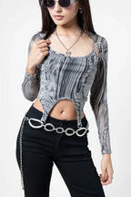 TOP MANGA LARGA MESH SNAKE G-C 8151.