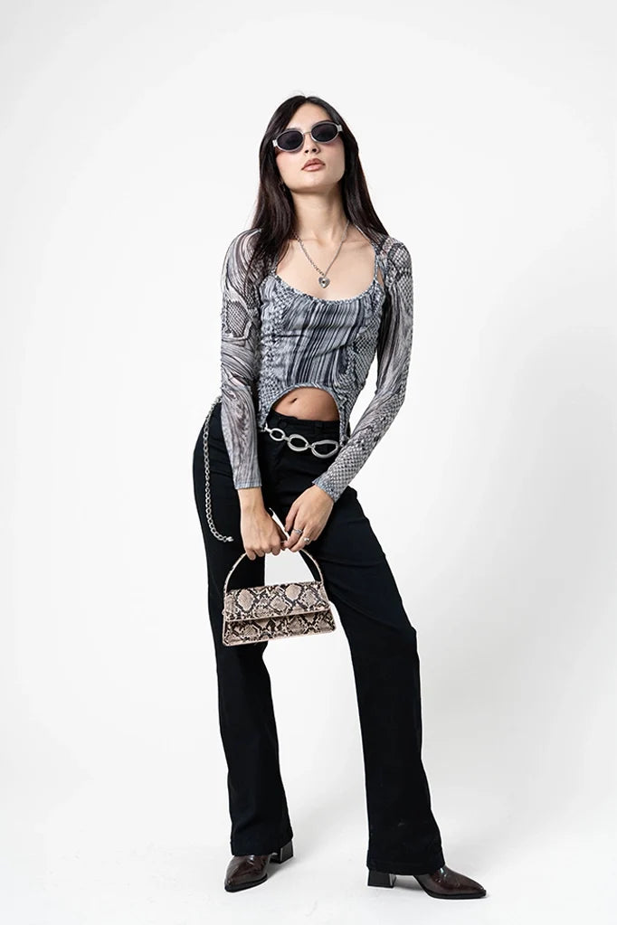 TOP MANGA LARGA MESH SNAKE G-C 8151.