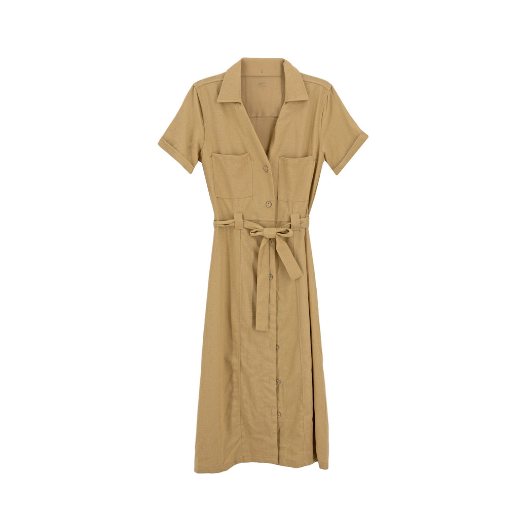 Vestido Sofia S Mangas Cortas Liso para Damas