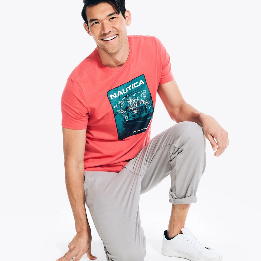 Camiseta Nautica Mangas Cortas Estampada Para Caballeros by Nautica