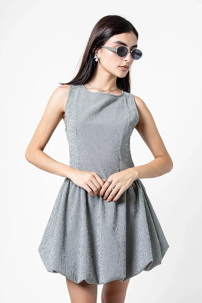 VESTIDO CORTO CUADROS E-C 8449.
