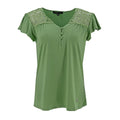 Blusa Adrienne Vittaddi Mangas Cortas Lisa Encaje Para Damas by Adrienne Vittadini