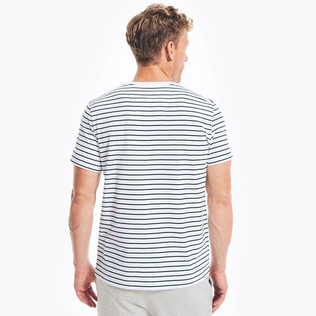 Camiseta Nautica Mangas Cortas Rayas P/ Caballeros VR0100-1BW by Nautica