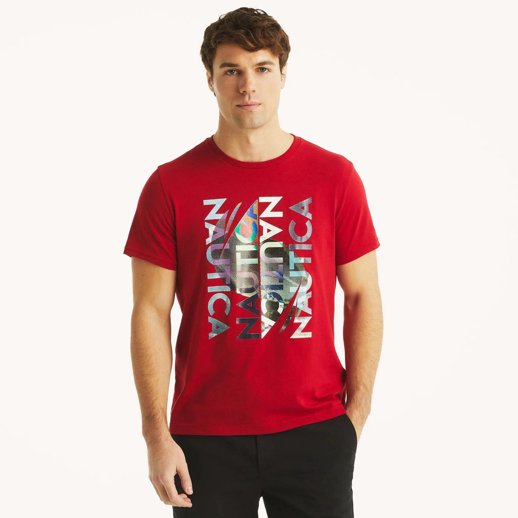 Camiseta Nautica Mangas Cortas Estampada Para Caballeros by Nautica