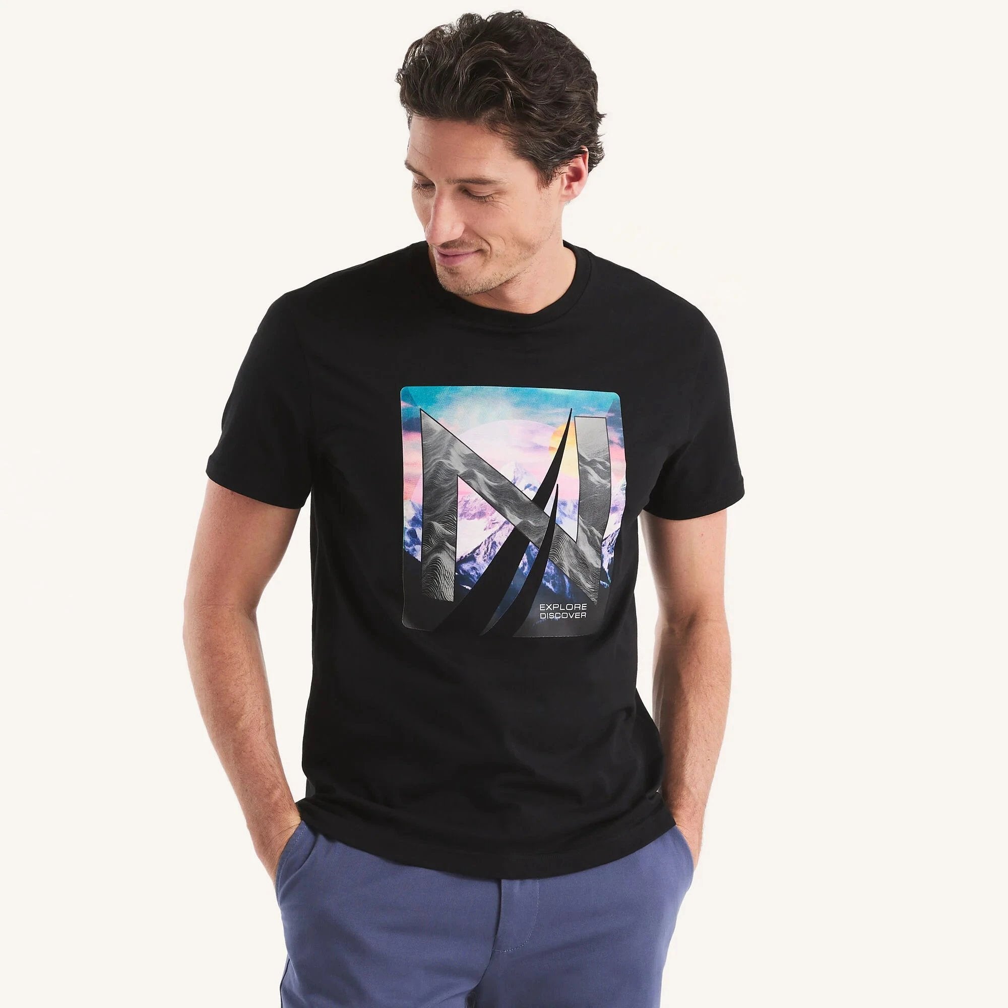 Camiseta Nautica Mangas Cortas Estampada Para Caballeros by Nautica