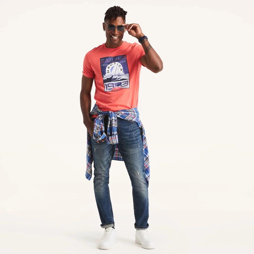 Camiseta Nautica Mangas Cortas Estampada Para Caballeros by Nautica
