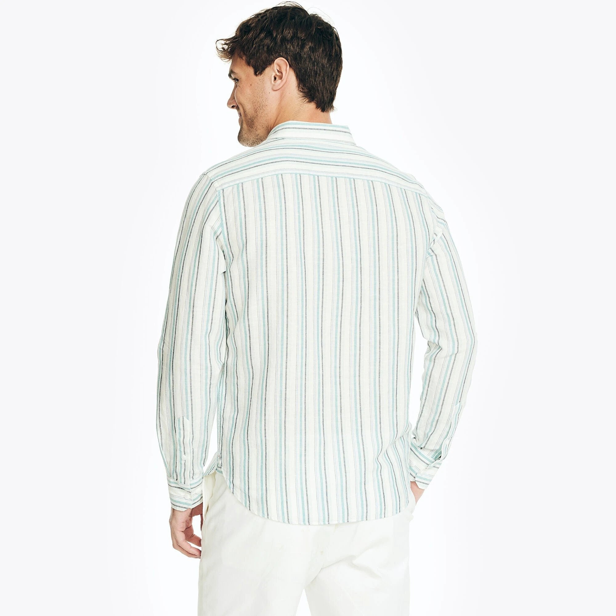 Camisa Nautica Mangas Largas Rayas Para Caballeros by Nautica