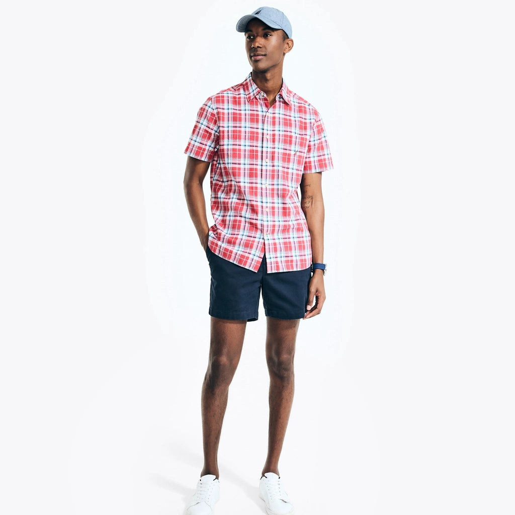 Camisa Nautica Mangas Cortas Cuadros P/ Caballeros W36110 by Nautica