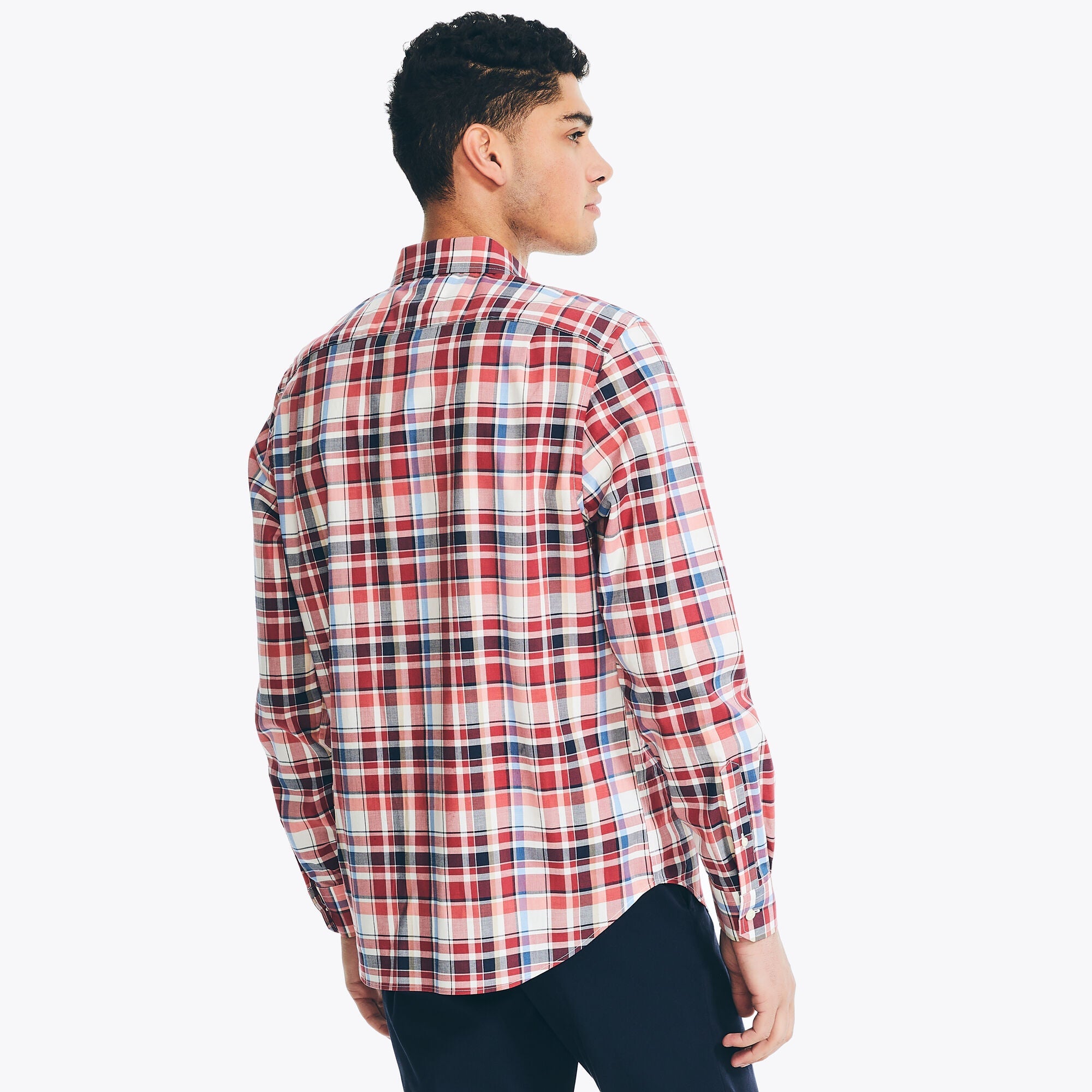 Camisa Nautica Mangas Largas Cuadros P/ Caballeros W36200-6GT by Nautica