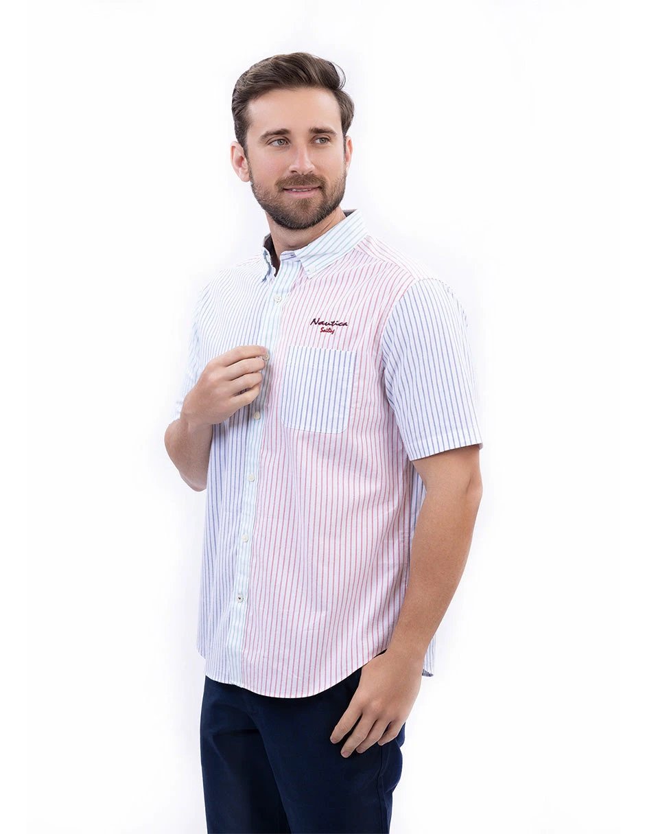 Camisa Nautica Mangas Cortas Rayas Para Caballeros by Nautica