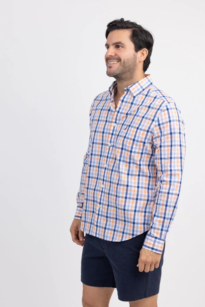 Camisa Nautica Mangas Largas Cuadros Para Caballeros by Nautica