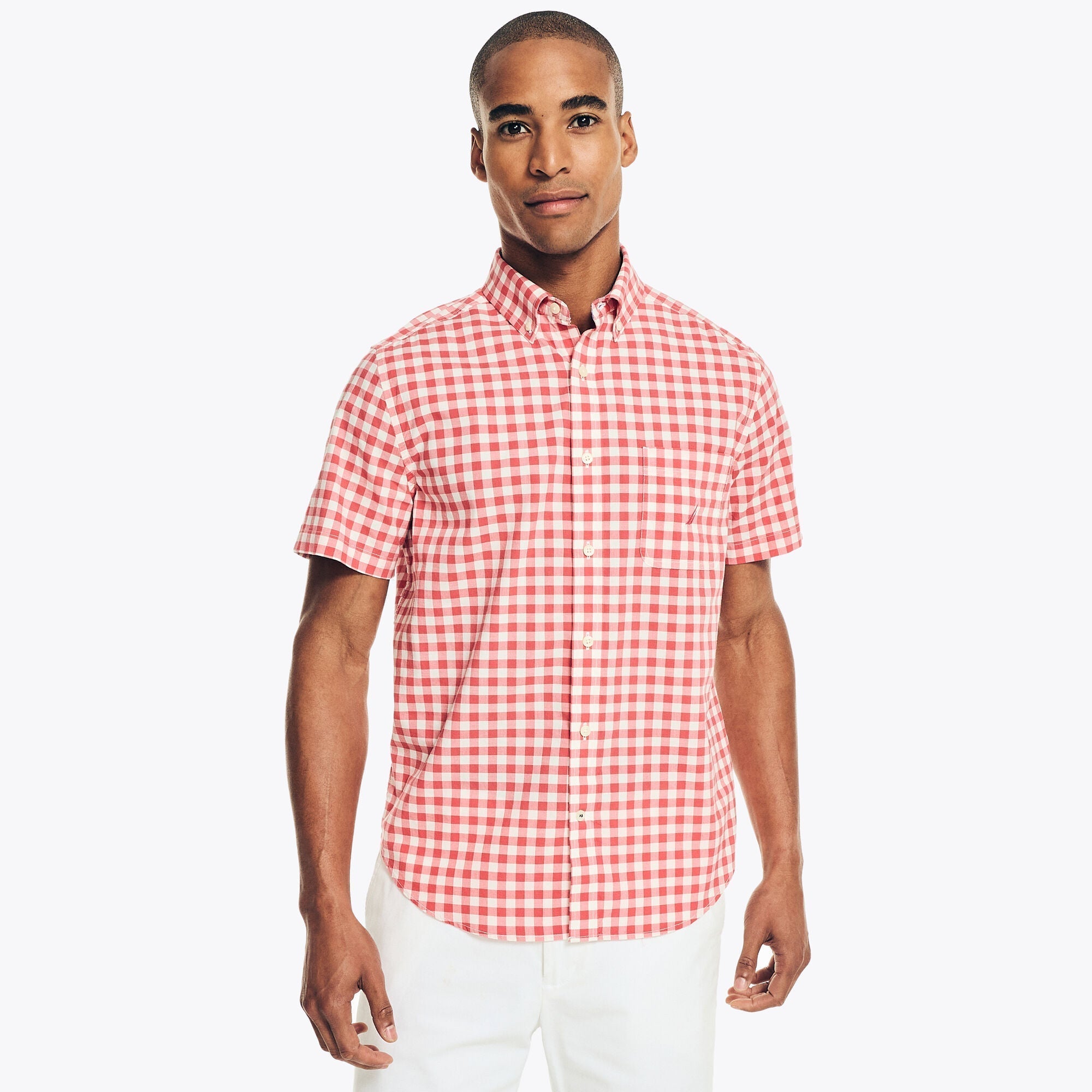 Camisa Nautica Mangas Cortas Cuadros P/ Caballeros WR3529-6SR by Nautica