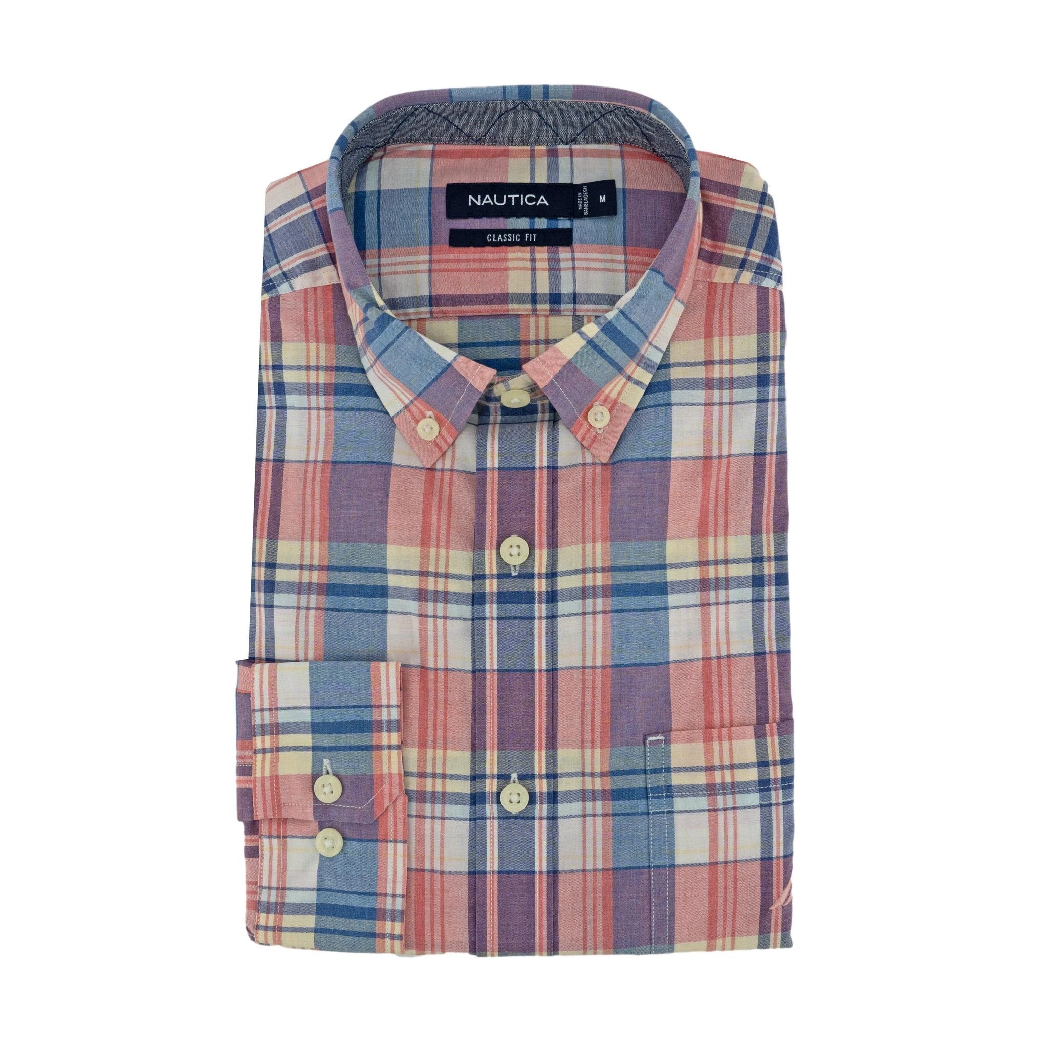 Camisa Nautica Mangas Largas Cuadros P/ Caballeros by Nautica