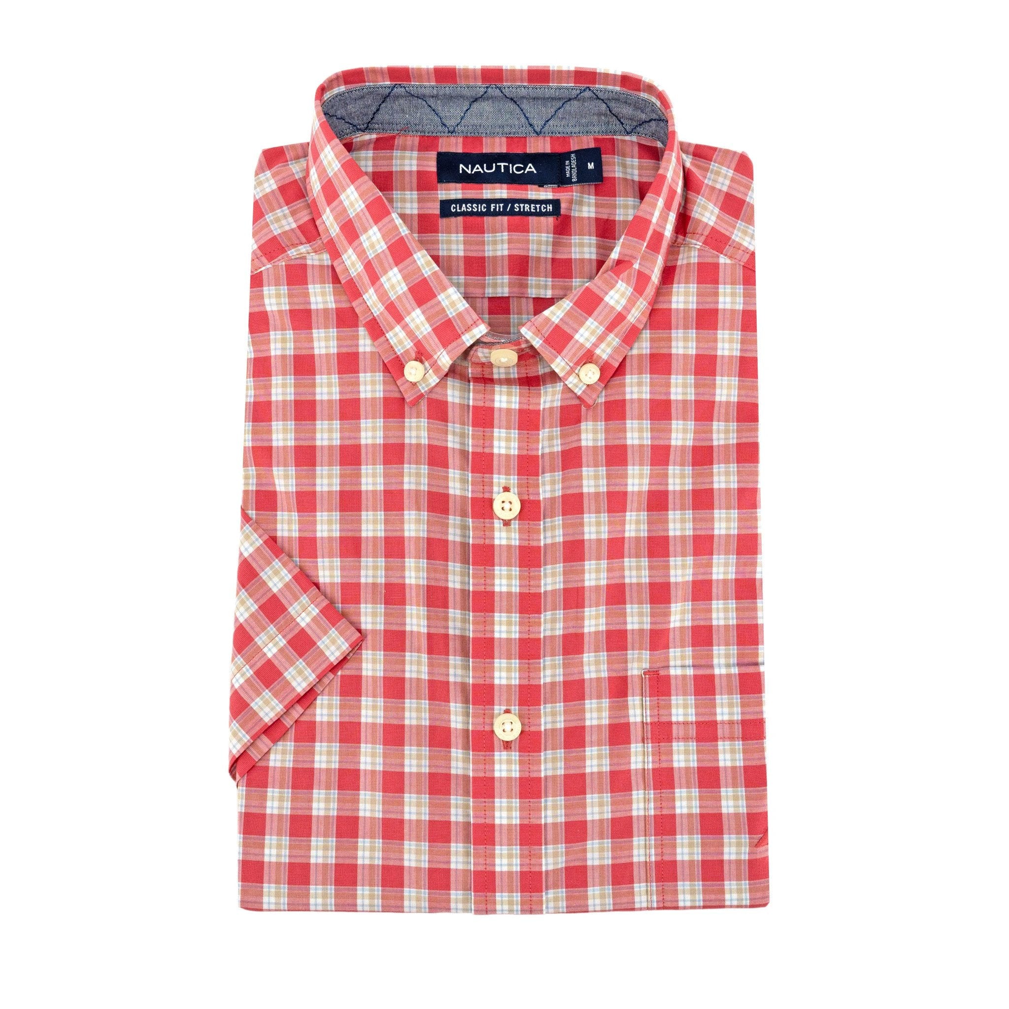 Camisa Nautica Mangas Cortas Cuadros P/ Caballeros by Nautica