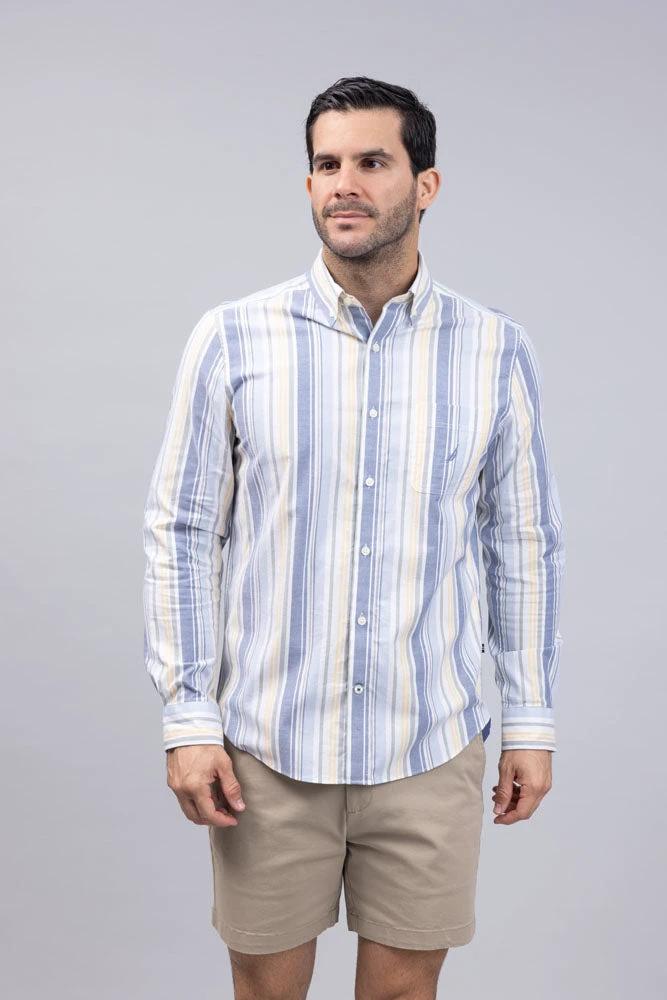 Camisa Nautica Mangas Largas Rayas Para Caballeros by Nautica