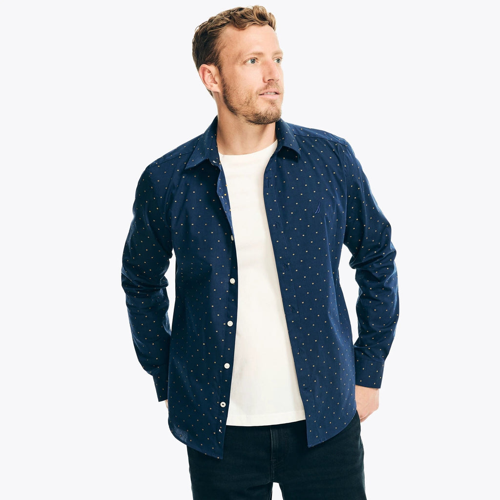 Camisa Nautica Mangas Largas Estampada Para Caballeros by Nautica