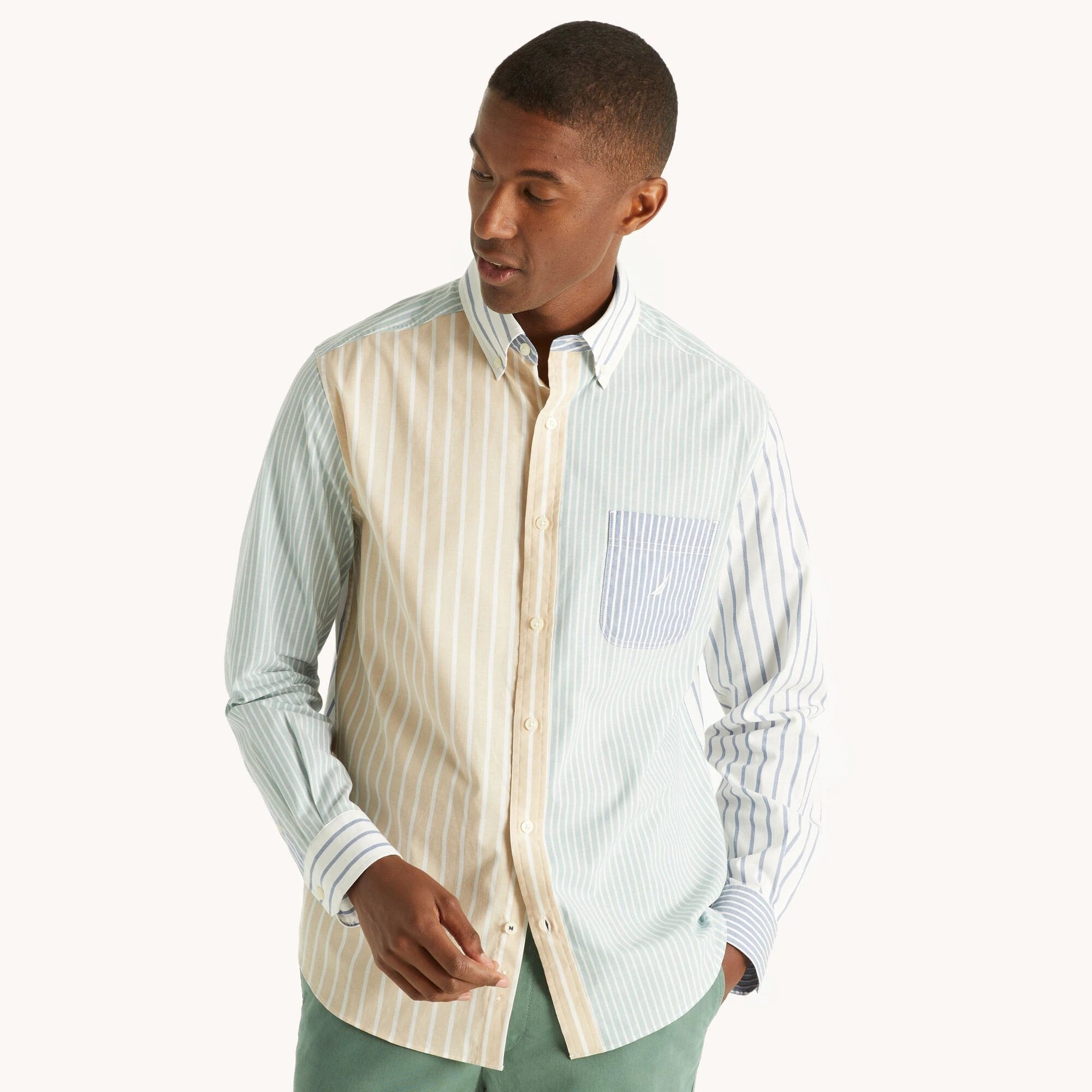 Camisa Nautica Mangas Largas Rayas Para Caballeros by Nautica