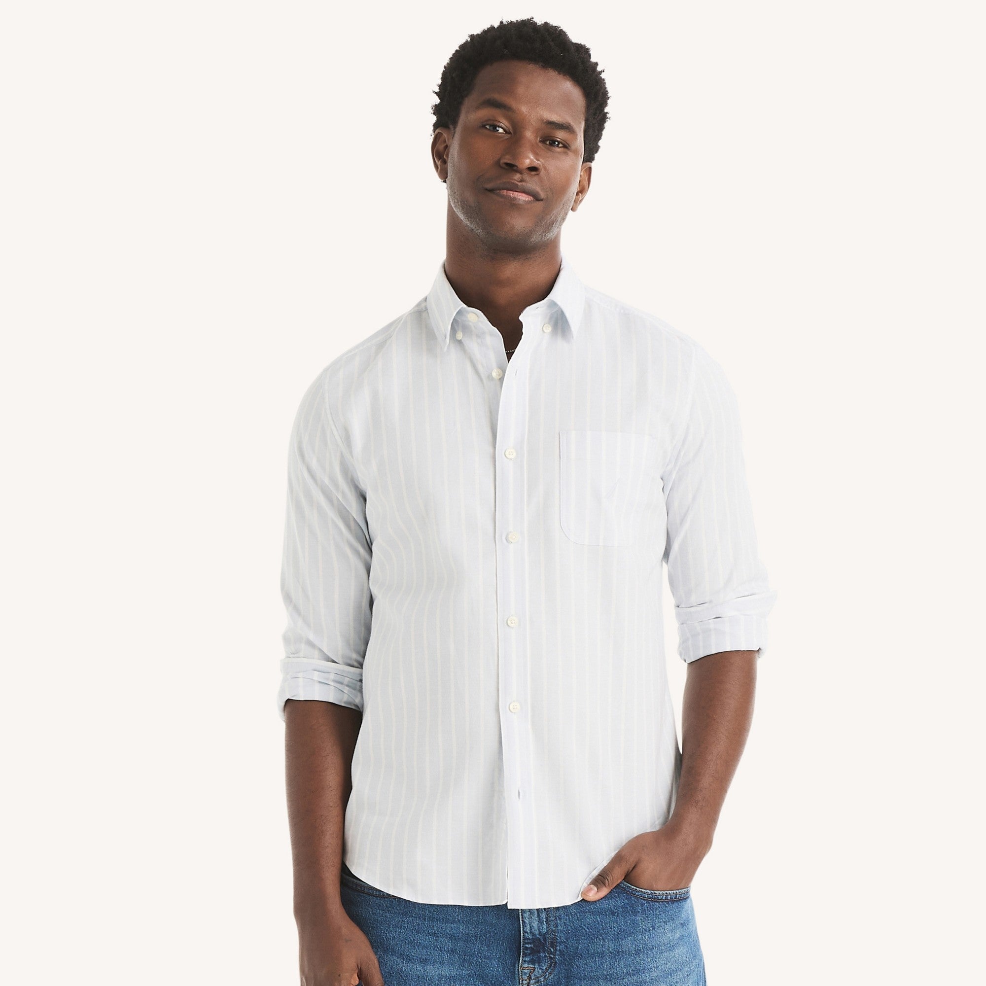 Camisa Nautica Mangas Largas Rayas para Caballeros