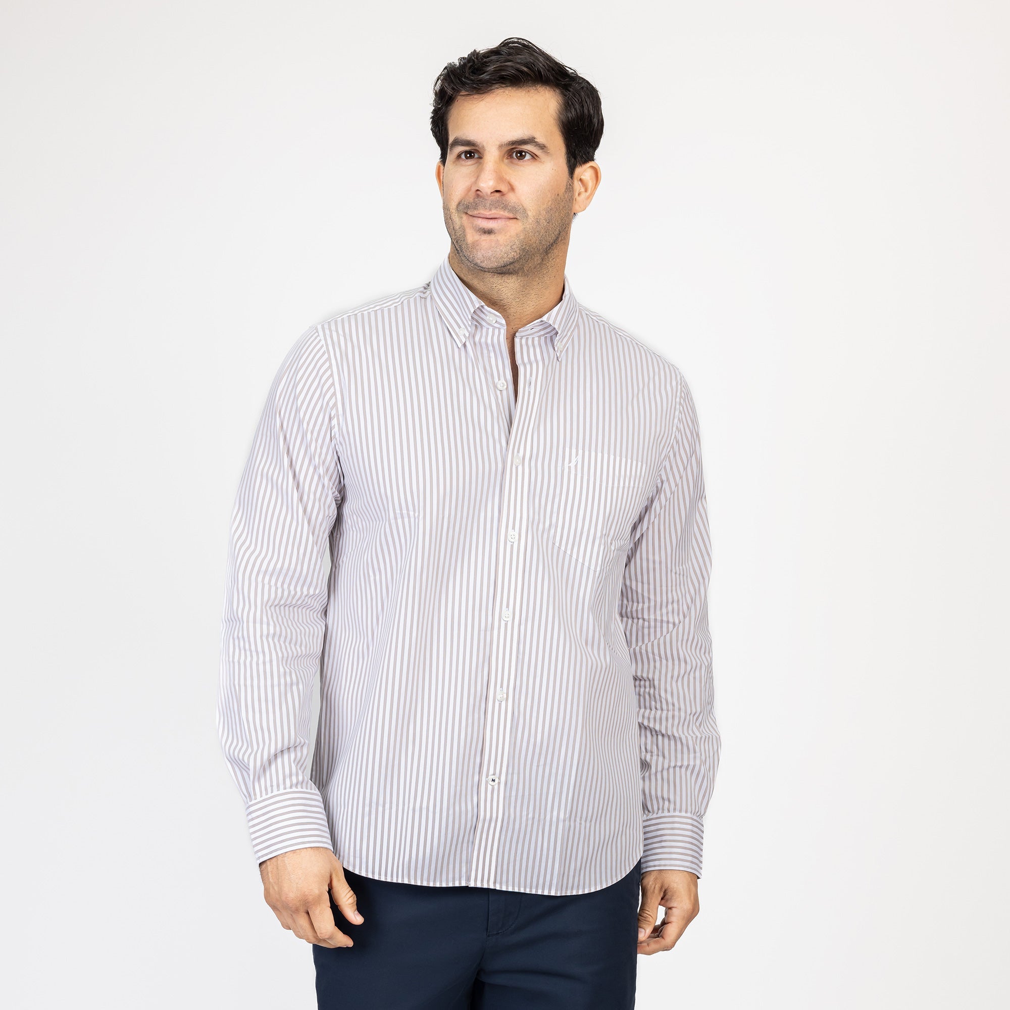 Camisa Nautica Mangas Largas Rayas para Caballeros