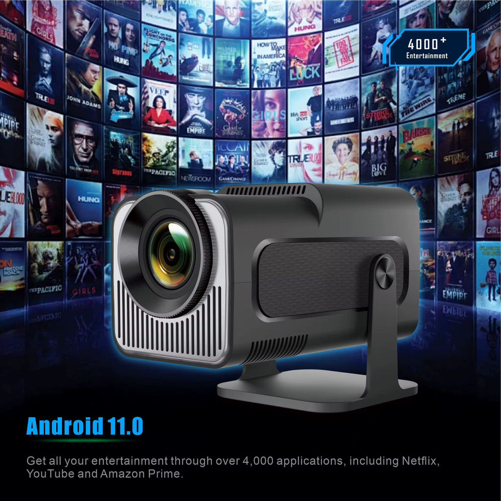 Proyector Portátil HY320 4K Ultra HD con Android 11, WiFi6 y Bluetooth 5.0