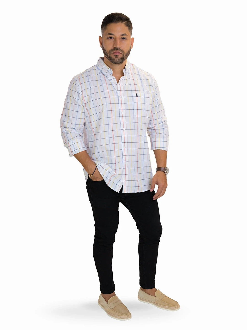 Camisa 1492 Mangas Largas Cuadros Para Caballeros by 1492