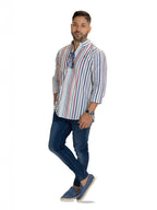 Camisa 1492 Mangas Largas Rayas Para Caballeros by 1492