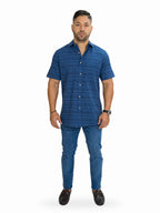 Camisa 1492 Mangas Cortas Rayas Para Caballeros by 1492