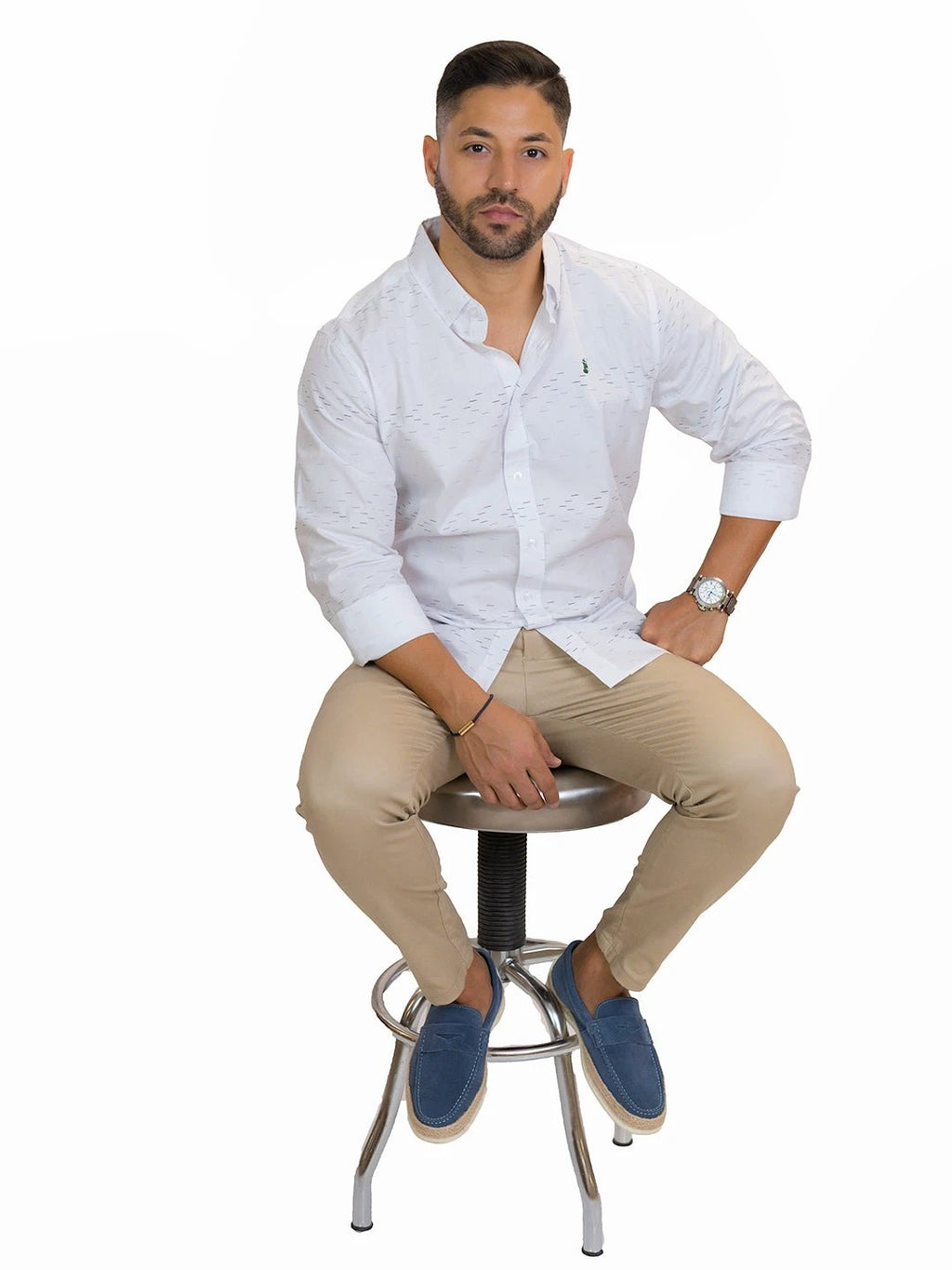 Camisa 1492 Mangas Largas Estampada Para Caballeros by 1492