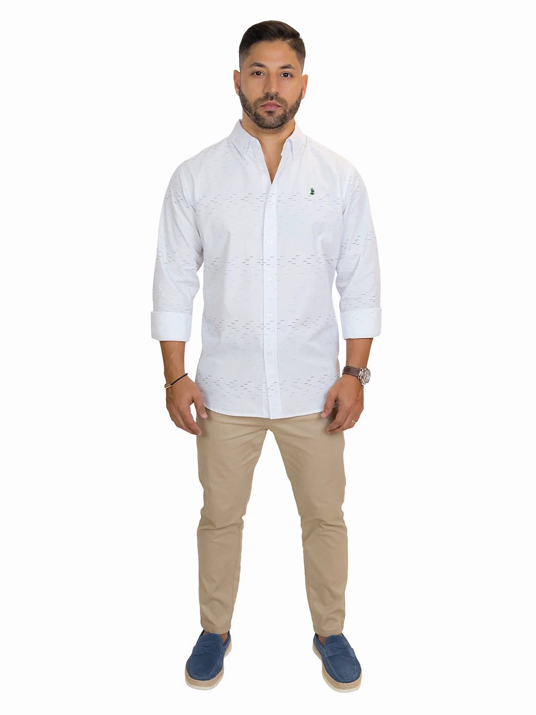 Camisa 1492 Mangas Largas Estampada Para Caballeros by 1492