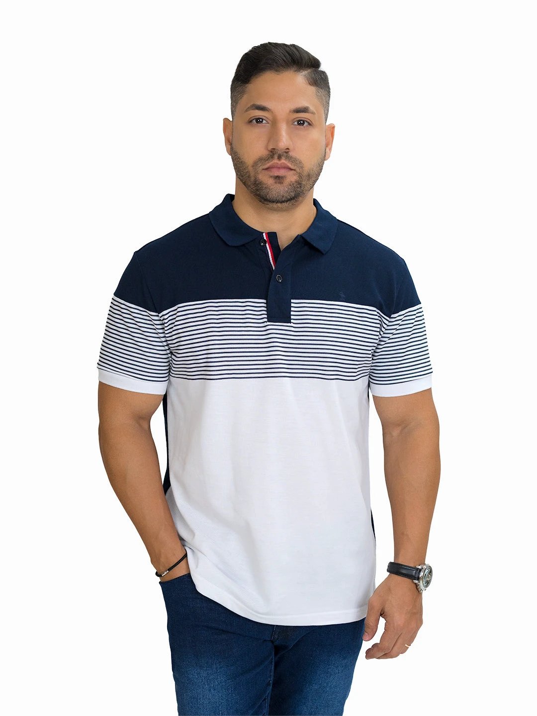Poloshirt 1492 Mangas Cortas Rayas Combinado Para Caballeros by 1492