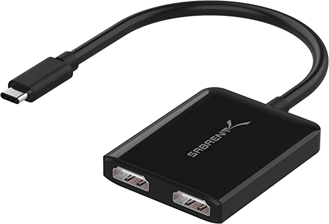 ADAPTADOR SABRENT USB C TO DUAL HDMI 4K FEMALE BLACK