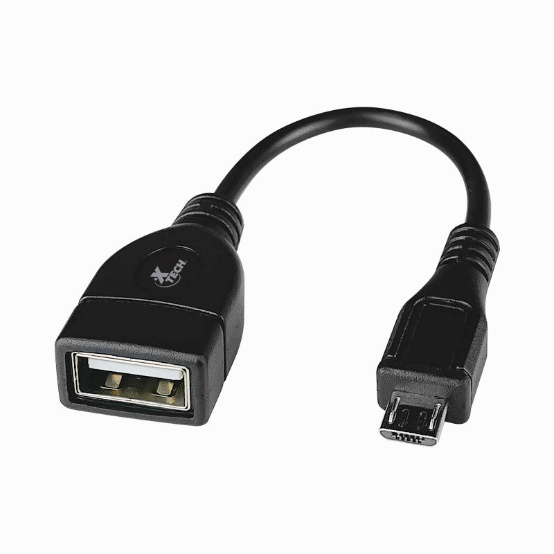 ADAPTADOR XTECH MICRO USB MALE TO USB FEMALE OTG