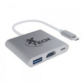 ADAPTADOR XTECH MULTIPUERTOS USBC 3EN1 SILVER