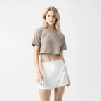 AMAL CROP TOP WOMEN TAUPE GRAY - Monastery | Tienda Oficial Colombia