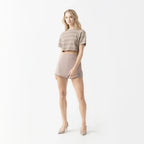 ASH CROP TOP WOMEN TAUPE GRAY - Monastery | Tienda Oficial Colombia