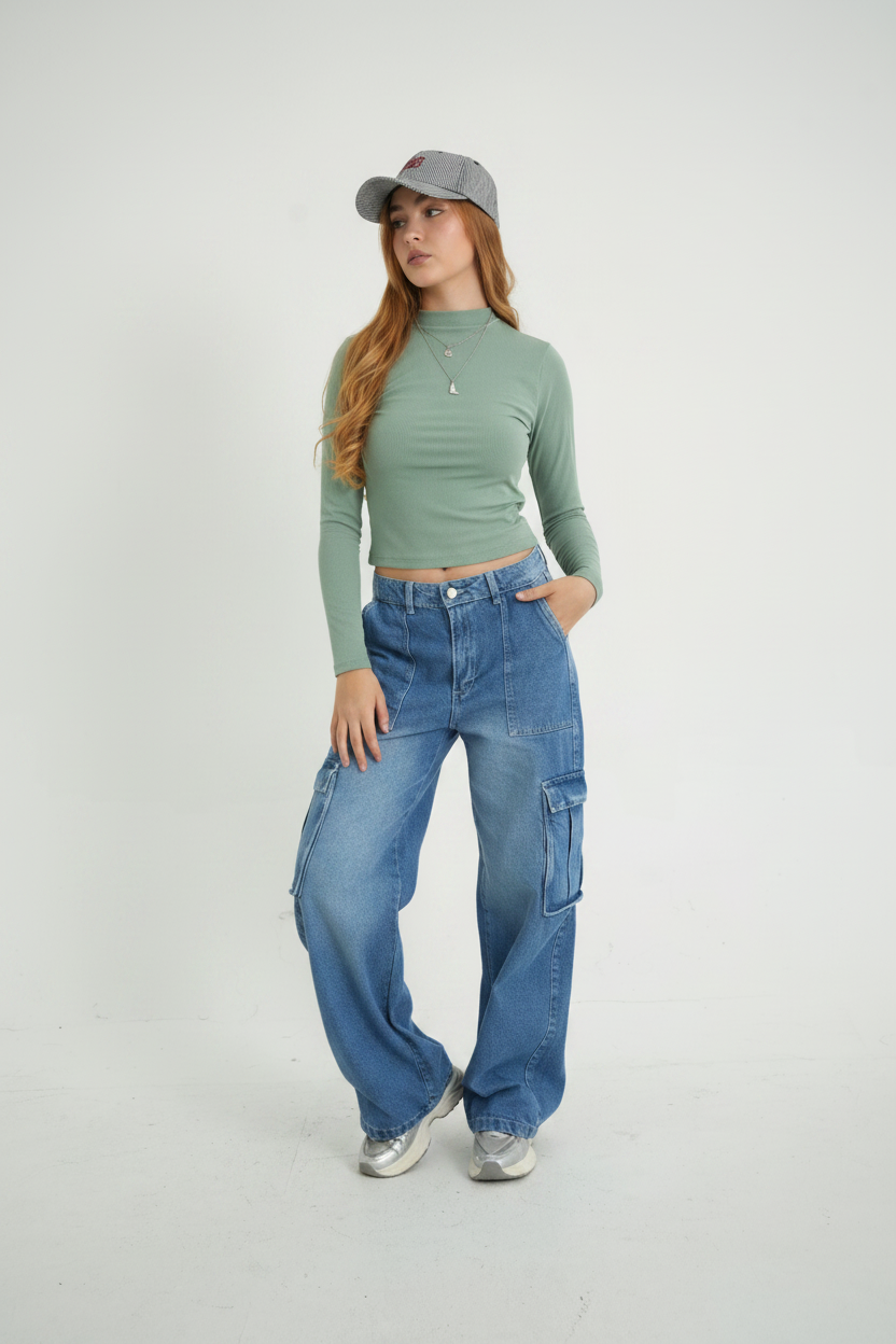 BH TOP RIB CUELLO ALTO MANGA LARGA 6697