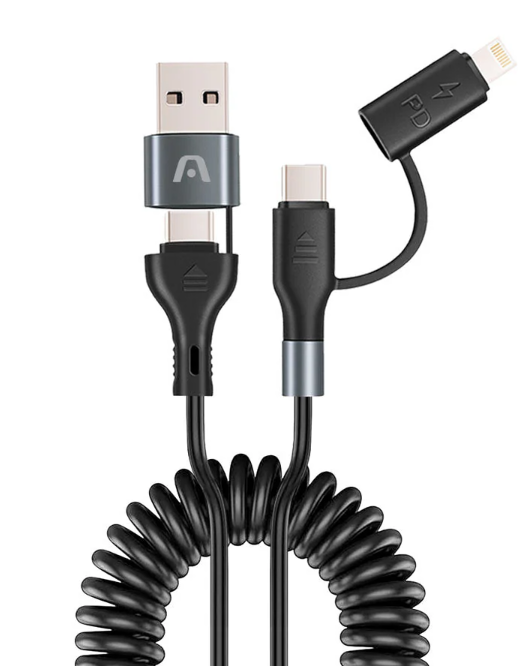 CABLE ARGOM 5FT 4IN1 USBC TO USBC 60W FAST CHARGE BLACK