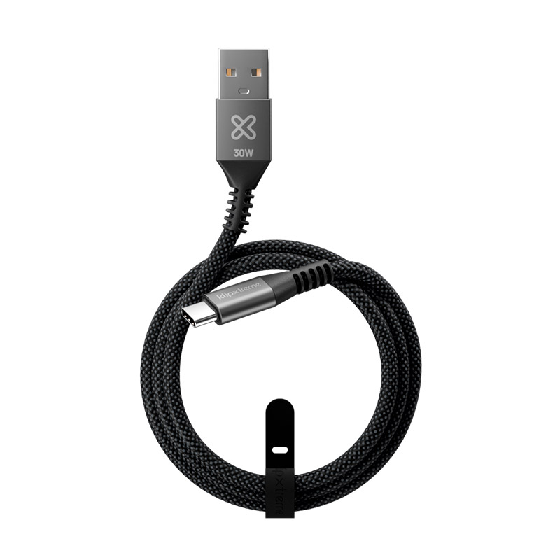 CABLE KLIPX 10FT USBA TO USBC 30WBLACK