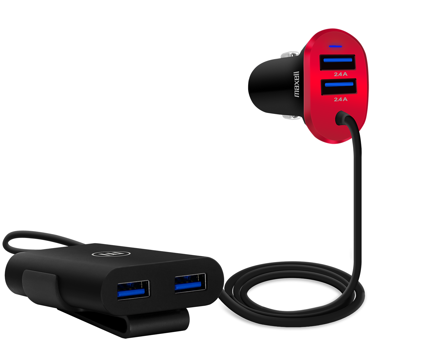 CARGADOR MAXELL DUSB404 CAR USB 4PORT 24A1A BLACK