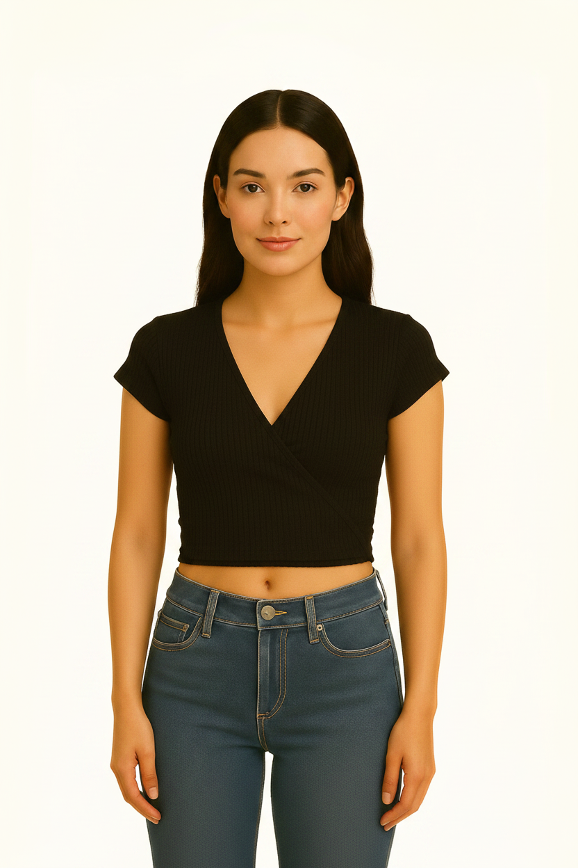 CROP TOP CRUZADO MANGA CORTA DENISSE ONE