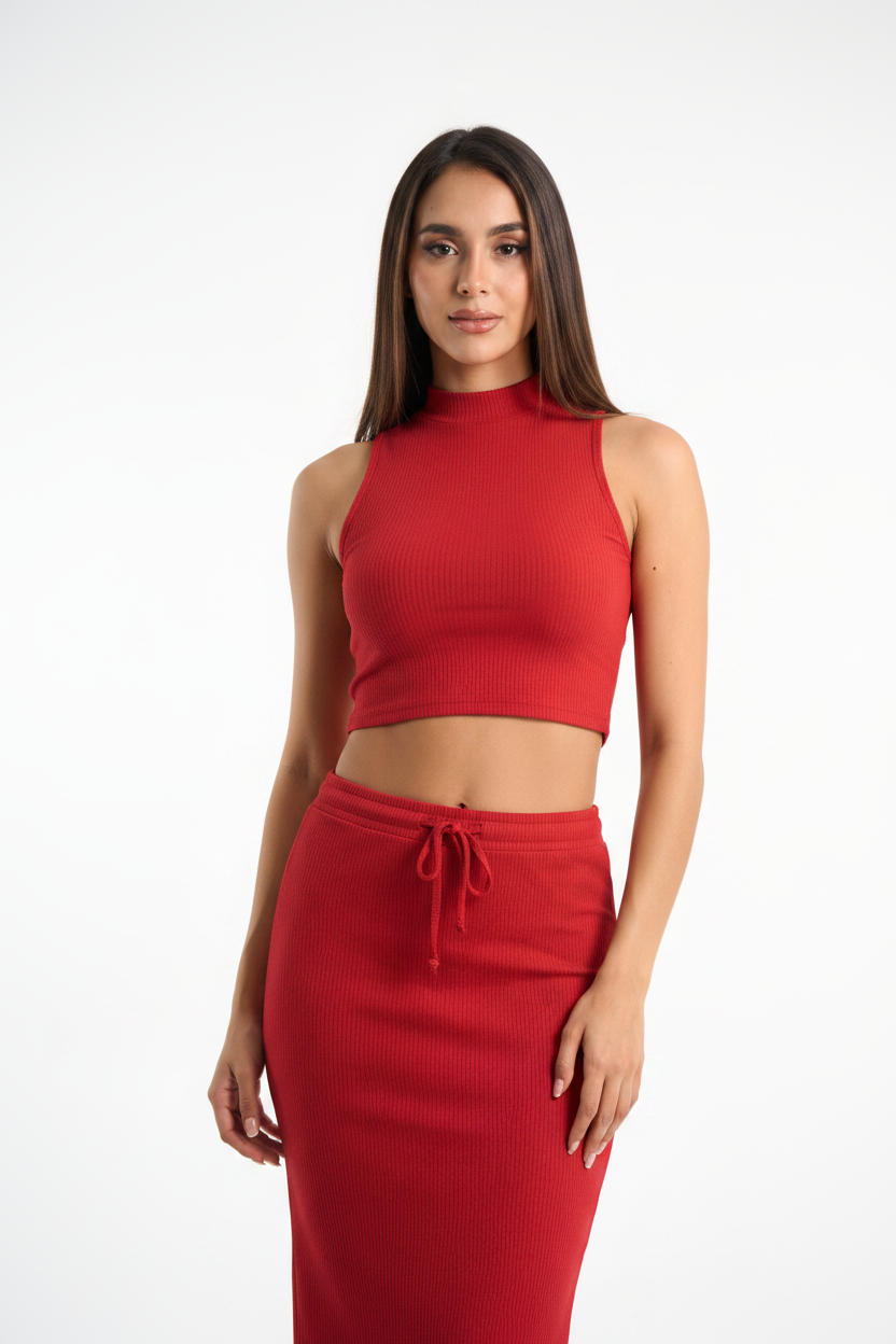 CROP TOP RIB CUELLO ALTO MARDINI